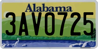 AL license plate 3AV0725