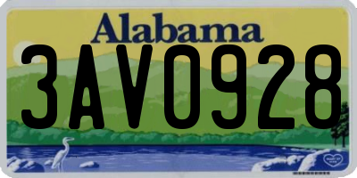 AL license plate 3AV0928