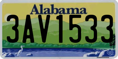 AL license plate 3AV1533