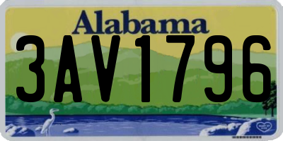 AL license plate 3AV1796