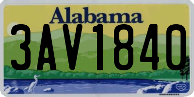 AL license plate 3AV1840