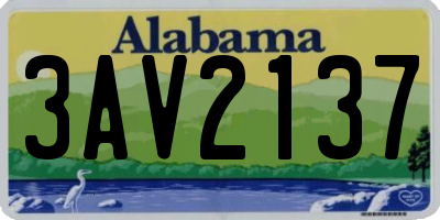 AL license plate 3AV2137