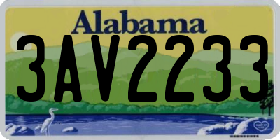 AL license plate 3AV2233