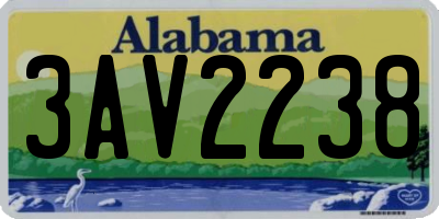 AL license plate 3AV2238