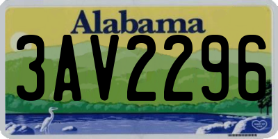 AL license plate 3AV2296