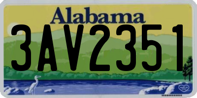 AL license plate 3AV2351