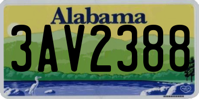 AL license plate 3AV2388