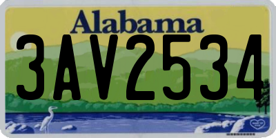 AL license plate 3AV2534