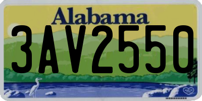 AL license plate 3AV2550