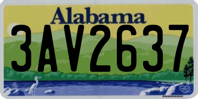 AL license plate 3AV2637