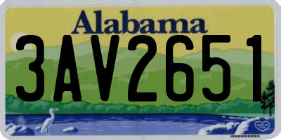 AL license plate 3AV2651