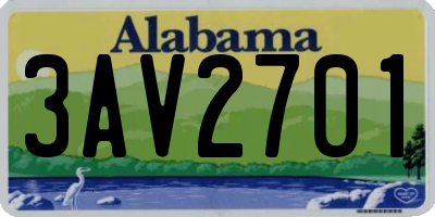 AL license plate 3AV2701