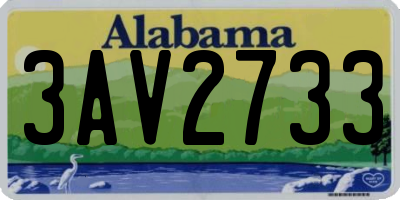 AL license plate 3AV2733