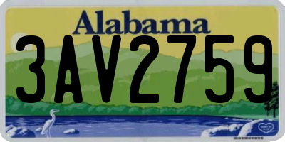 AL license plate 3AV2759