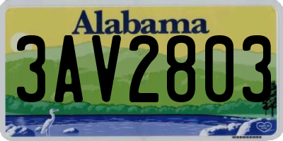 AL license plate 3AV2803