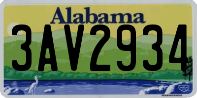 AL license plate 3AV2934