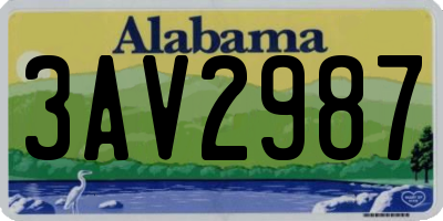 AL license plate 3AV2987