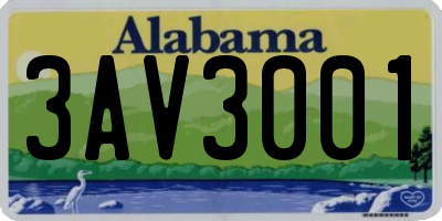 AL license plate 3AV3001