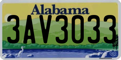 AL license plate 3AV3033