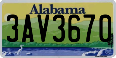 AL license plate 3AV3670