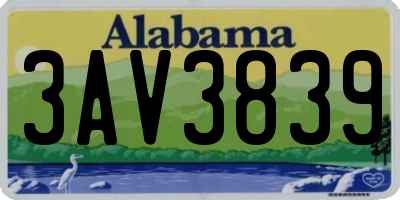 AL license plate 3AV3839