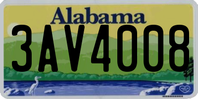 AL license plate 3AV4008
