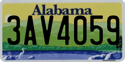 AL license plate 3AV4059