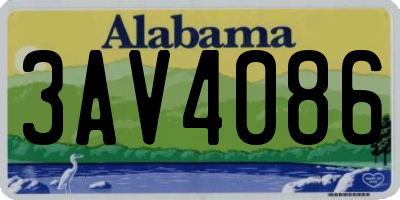 AL license plate 3AV4086