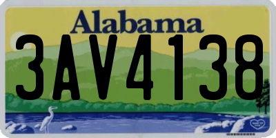 AL license plate 3AV4138