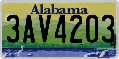 AL license plate 3AV4203