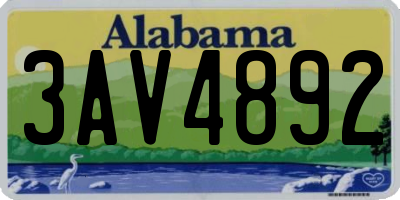 AL license plate 3AV4892