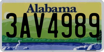 AL license plate 3AV4989