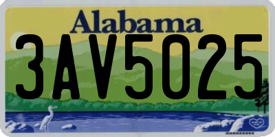 AL license plate 3AV5025