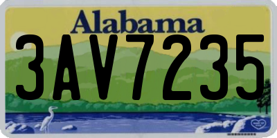AL license plate 3AV7235