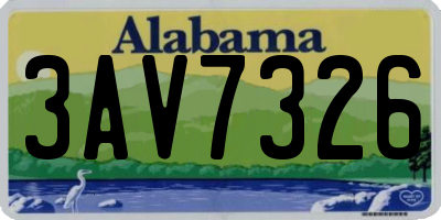 AL license plate 3AV7326