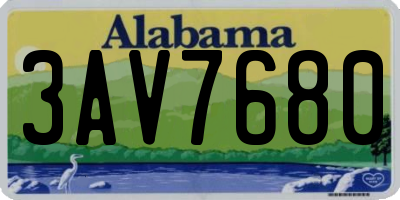 AL license plate 3AV7680