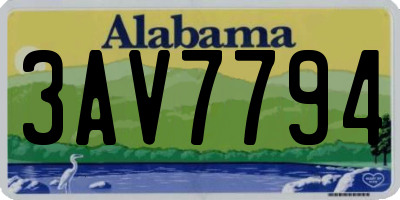 AL license plate 3AV7794