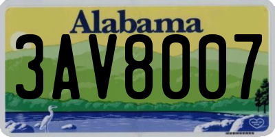 AL license plate 3AV8007