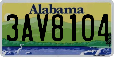 AL license plate 3AV8104