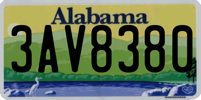 AL license plate 3AV8380