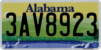 AL license plate 3AV8923