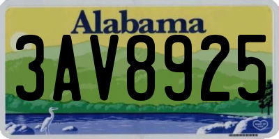 AL license plate 3AV8925
