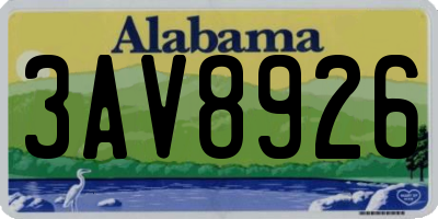 AL license plate 3AV8926