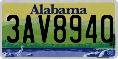 AL license plate 3AV8940