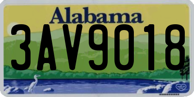 AL license plate 3AV9018