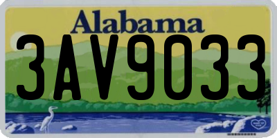 AL license plate 3AV9033