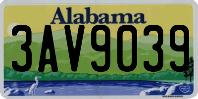 AL license plate 3AV9039