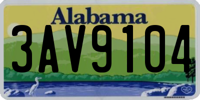 AL license plate 3AV9104