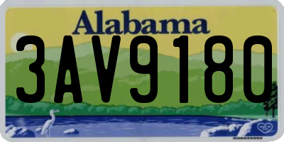 AL license plate 3AV9180