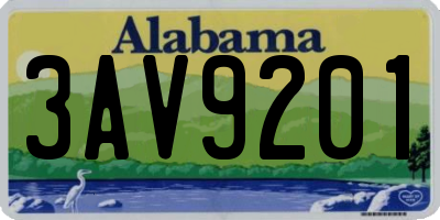 AL license plate 3AV9201